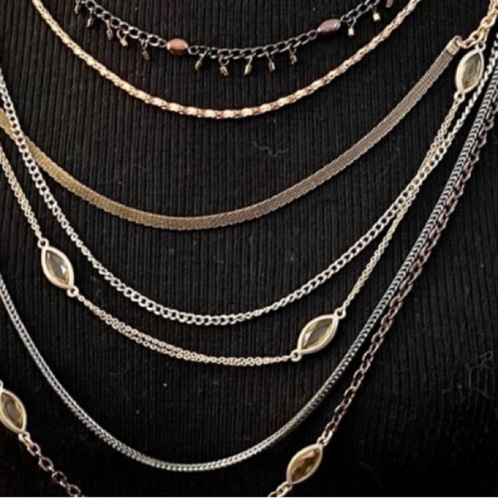 NWOT Loft Layered tri-tone necklace